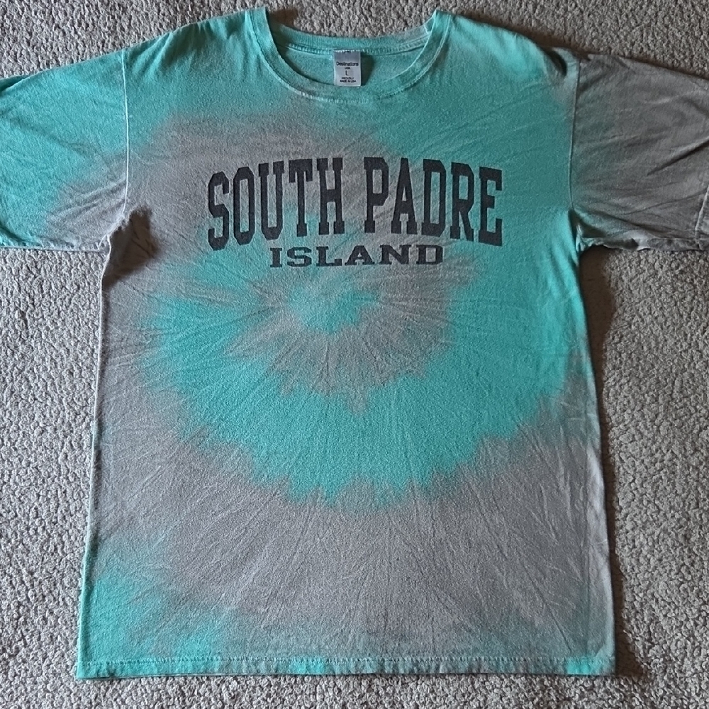 South Padre Island TX Tie Dye 100% Cotton Short Sleeve Souvenir T-shirt